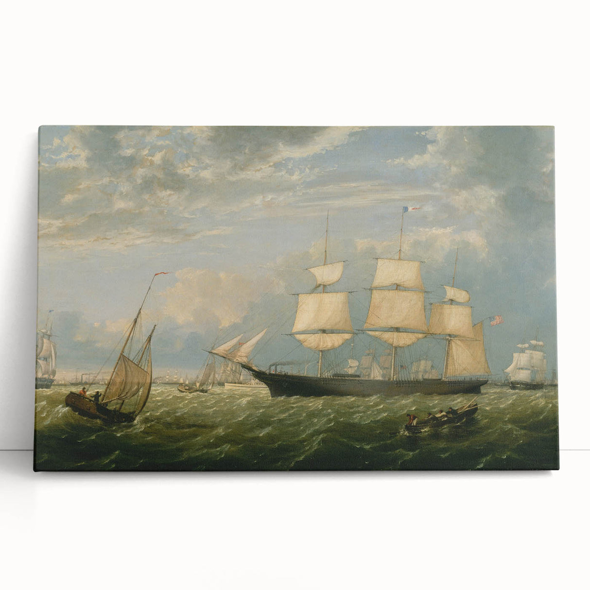 Golden State Ship Realism Art Print - Fitz Henry Lane Nautical Canvas Art
