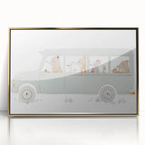 Whimsical Animal Car Ride Nursery Wall Art - Kids Room Prints