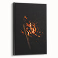 Black and white vintage poster art of a fall landscape on framed canvas, suitable for bedroom decor.