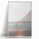Art deco poster featuring a stylized summer scene in pastel shades on white acrylic, ideal for nursery wall art.