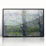 Large abstract wall art featuring swirling blue and yellow tones on a framed acrylic, suitable for modern art wall decor.