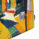 Modern Wall Art: Bold Abstract Landscape with Vibrant Geometric Design