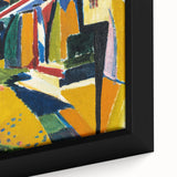 Modern Wall Art: Bold Abstract Landscape with Vibrant Geometric Design