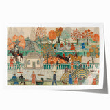 Modern Wall Art: Charming Central Park Scene with Vibrant City Life