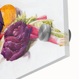 Modern Wall Art: Still Life with Red Cabbages, Rhubarb, and Orange