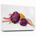 Modern Wall Art: Still Life with Red Cabbages, Rhubarb, and Orange