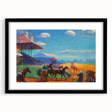 Modern Wall Art: Vibrant Race Track Scene with Dynamic Energy