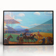 Modern Wall Art: Vibrant Race Track Scene with Dynamic Energy