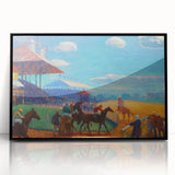 Modern Wall Art: Vibrant Race Track Scene with Dynamic Energy
