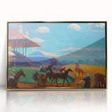 Modern Wall Art: Vibrant Race Track Scene with Dynamic Energy