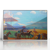 Modern Wall Art: Vibrant Race Track Scene with Dynamic Energy