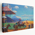 Modern Wall Art: Vibrant Race Track Scene with Dynamic Energy