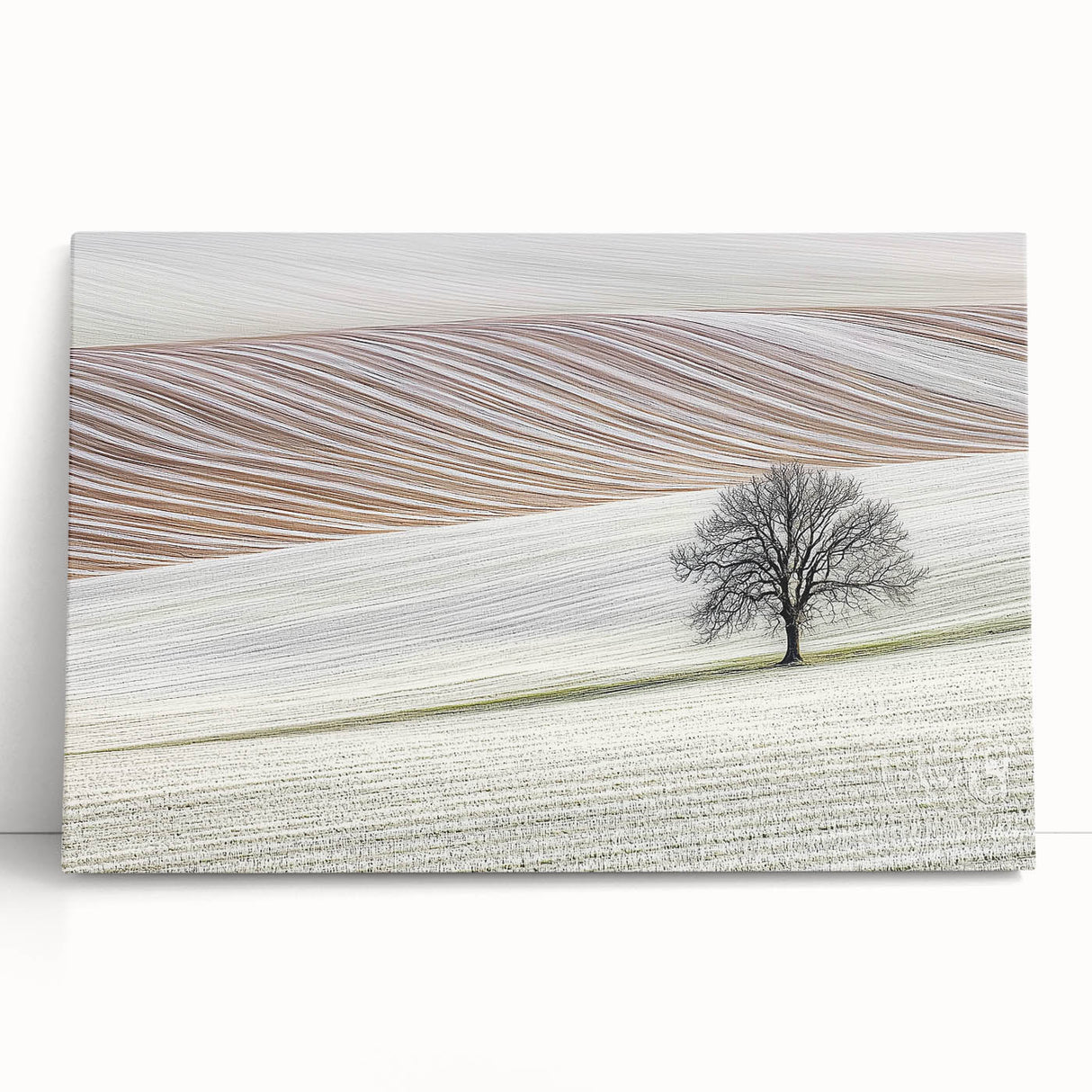 Modern Office Wall Art – Minimalist Landscape with Elegant Tree