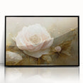Framed abstract floral wall art featuring vibrant colors and intricate designs, showcased in a sleek black frame, perfect for modern home decor.
