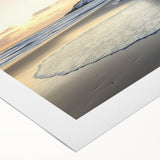 Vibrant rolled canvas featuring a serene beach landscape with golden sands and turquoise waters, ideal for home decor and relaxation themes, securely packaged for delivery.