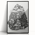 Modern Wall Art - Black & White Mountain Landscape - Contemporary Print