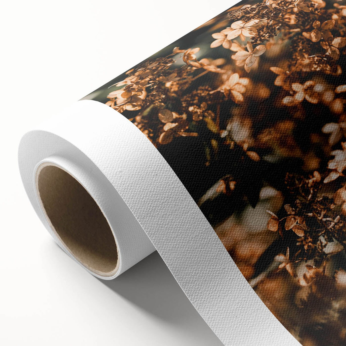 Art deco poster depicting an autumnal scene in muted orange and brown tones on rolled canvas, ideal for nursery wall art.