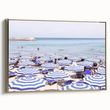 Vintage poster art of a summer landscape on framed canvas, with black and gold tones, ideal for bedroom wall decor.