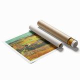Extra large rolled canvas print featuring a floral Van Gogh-inspired painting in vibrant colors.