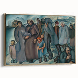 Modern Wall Art: Emotional Depiction of Refugees in Somber Tones