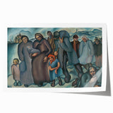 Modern Wall Art: Emotional Depiction of Refugees in Somber Tones