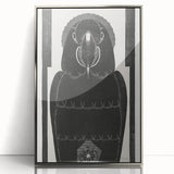 Modern Wall Art - Black and White Abstract Ara Design in Minimalist Style