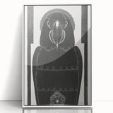 Modern Wall Art - Black and White Abstract Ara Design in Minimalist Style