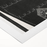 Modern Wall Art - Black and White Abstract Ara Design in Minimalist Style