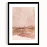 Abstract landscape wall art in a black frame with matting, showcasing vibrant colors and intricate designs, ideal for modern home decor and artistic spaces.