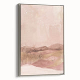 Framed canvas wall art depicting abstract landscapes in soothing silver tones, showcasing a modern design suitable for contemporary home decor.