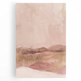 Abstract landscape wall art on stretched canvas showcasing vibrant colors and fluid shapes, perfect for modern home decor, evoking a sense of tranquility.
