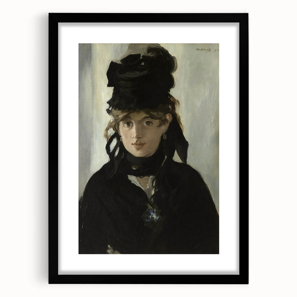 Berthe Morisot with a Bouquet - Impressionist Portrait by Manet