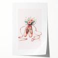 Floral Ballet Shoes Wall Print - Personalized Kids Art