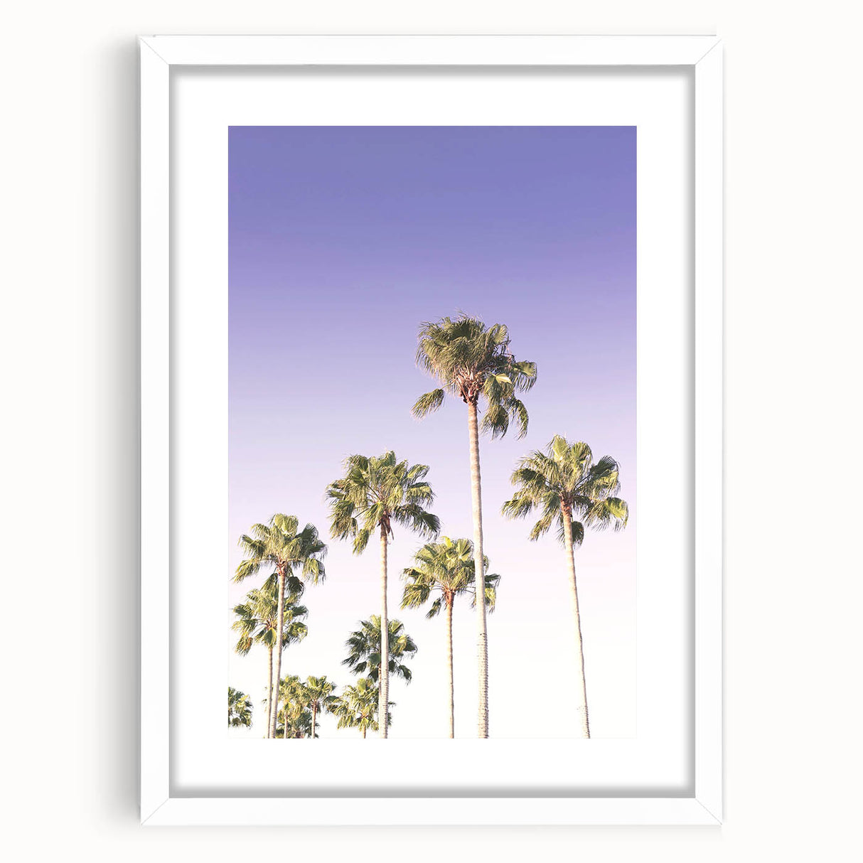 Abstract art print featuring swirling blue and white patterns on a framed canvas.