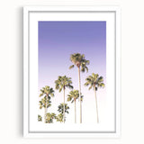 Abstract art print featuring swirling blue and white patterns on a framed canvas.