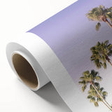Art Deco poster with geometric patterns in pastel shades on rolled canvas.