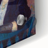 Modern Wall Art - Elegant Woman with Green Hat in Impressionist Style