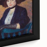 Modern Wall Art - Elegant Woman with Green Hat in Impressionist Style