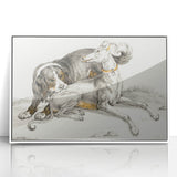 Romanticism Art - Elegant Dog Illustration on Canvas Print