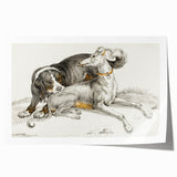 Romanticism Art - Elegant Dog Illustration on Canvas Print