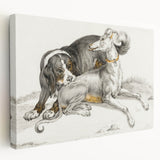 Romanticism Art - Elegant Dog Illustration on Canvas Print