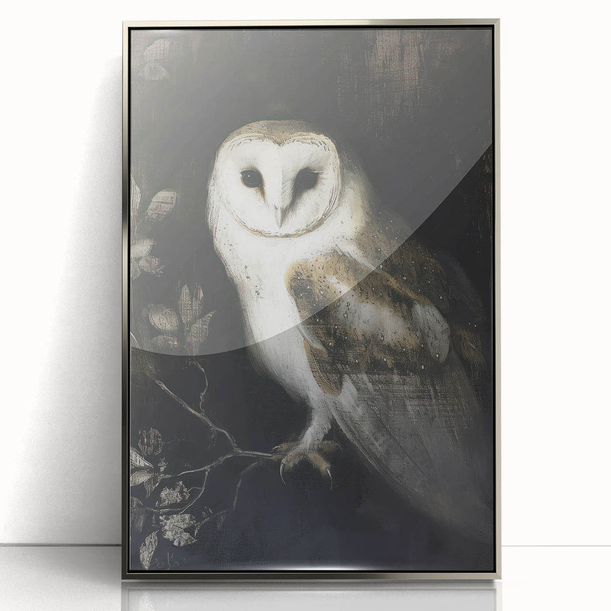 Framed acrylic artwork depicting a vibrant design of playful animals in a silver frame, showcasing a contemporary style perfect for children's rooms or playful decor.