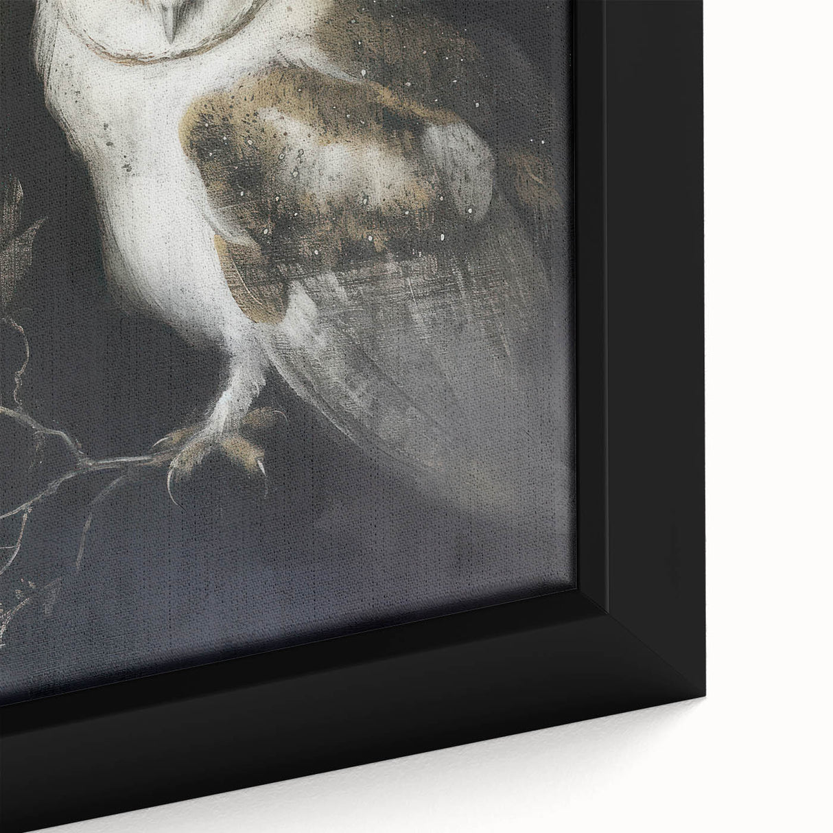 Close-up of a vibrant framed canvas featuring colorful animal illustrations, showcasing intricate details and textures, ideal for enhancing modern home decor.