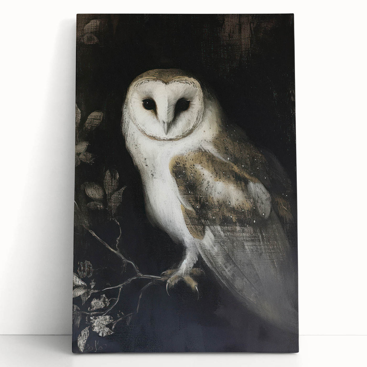 Stretched canvas artwork showcasing vibrant animal illustrations, elegantly leaning against a wall, perfect for modern home decor. Ideal for animal lovers and art enthusiasts.