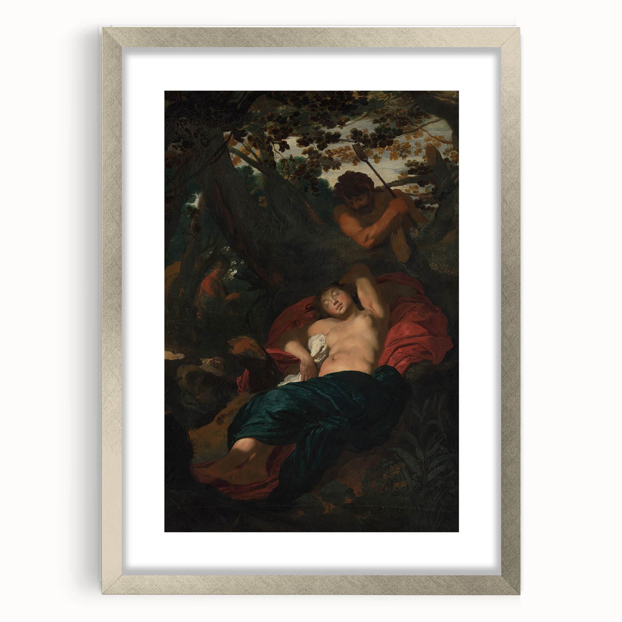 Baroque Scene of Sleeping Nymph and Watcher - Classic Art