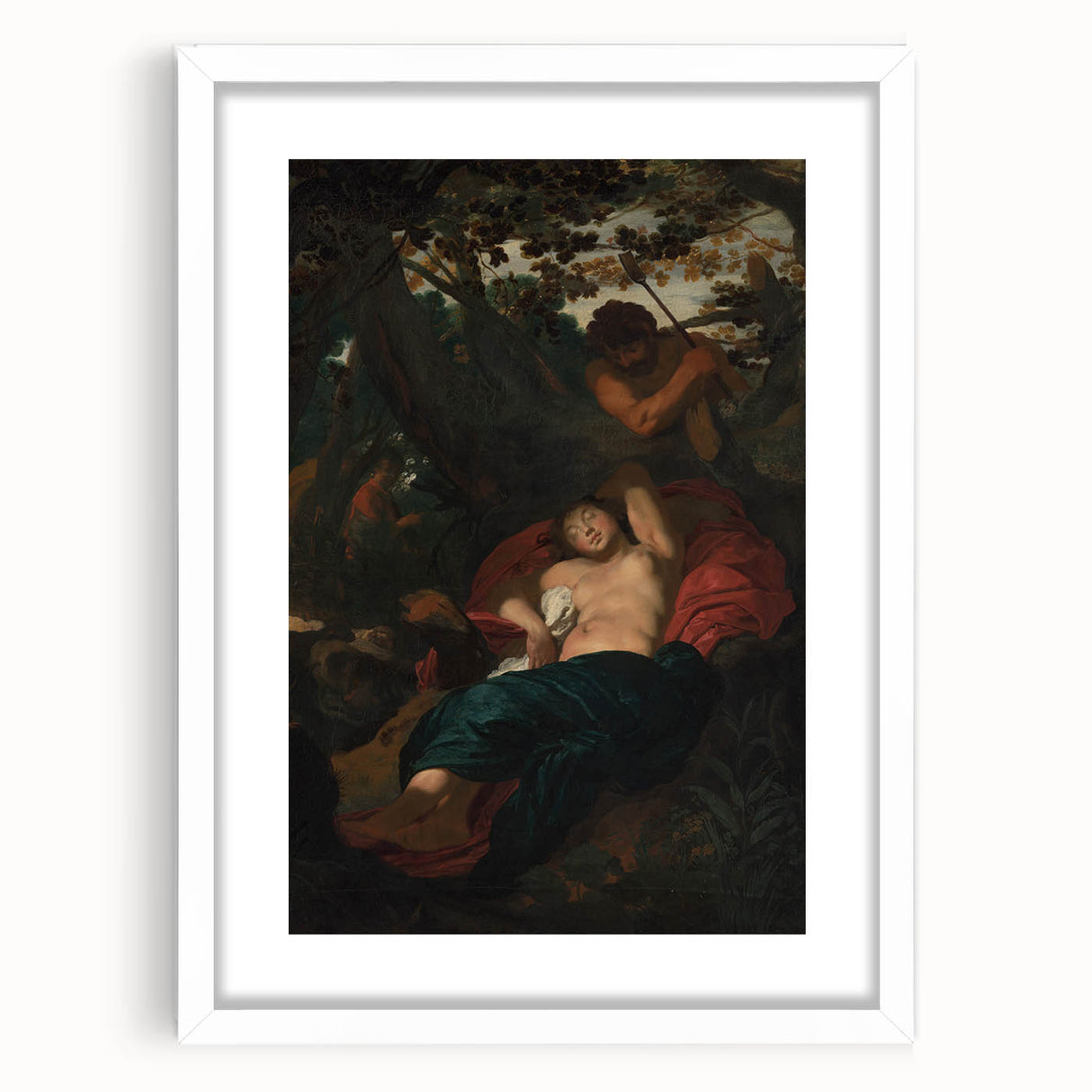 Baroque Scene of Sleeping Nymph and Watcher - Classic Art