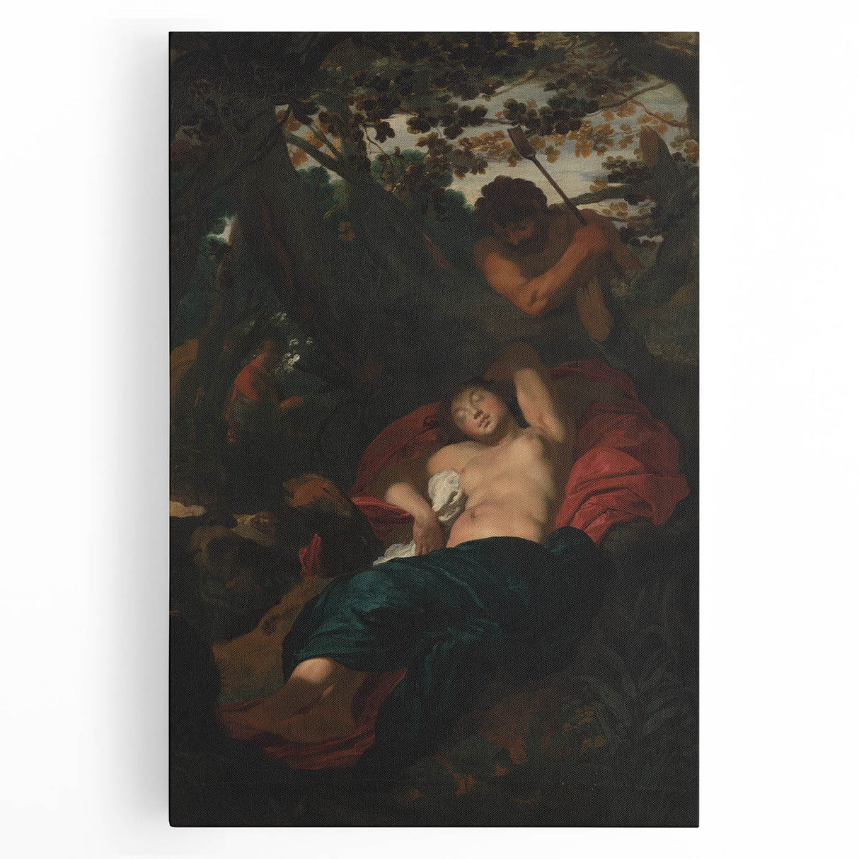 Baroque Scene of Sleeping Nymph and Watcher - Classic Art