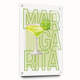 Large abstract wall art on acrylic glass depicting vibrant, colorful food and drink motifs, suitable for dining room decor.
