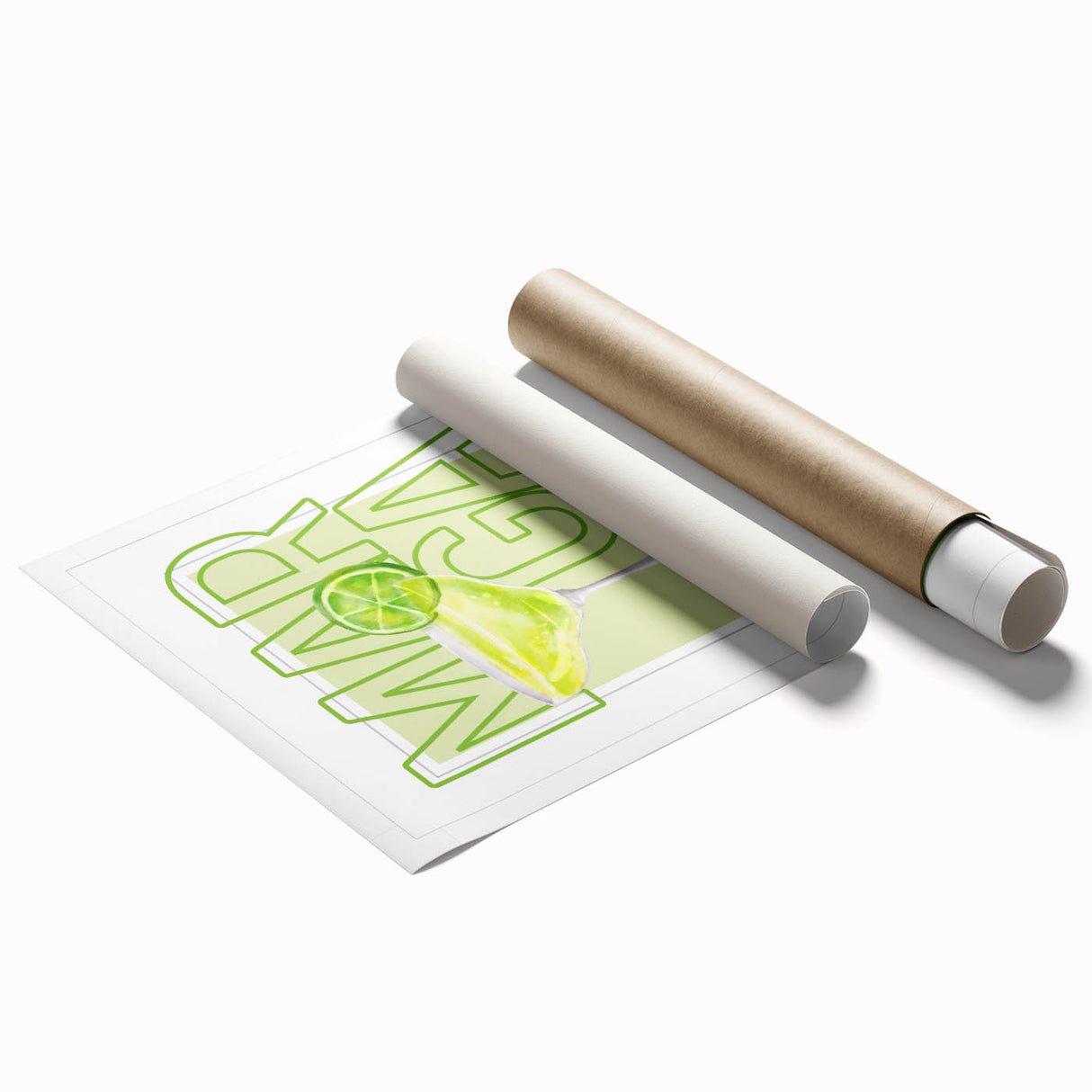Extra large rolled print featuring a floral art design in soft pastel colors.