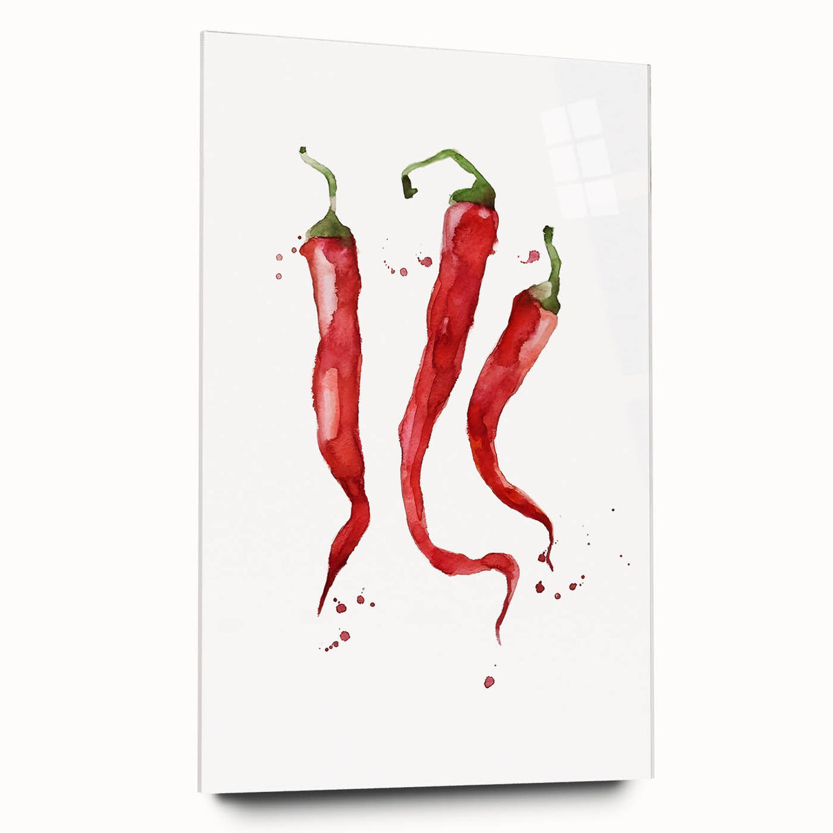 Large abstract wall art featuring assorted fruits in vibrant colors on acrylic glass, ideal for bedroom or dining room decor.